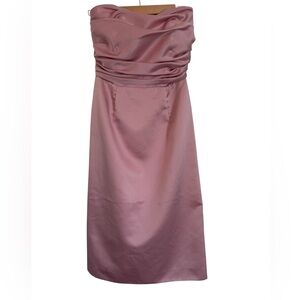 Bari Jay Satin Pink Strapless Dress